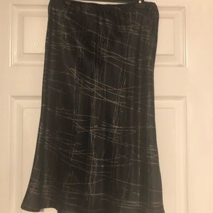 Black and white silk skirt